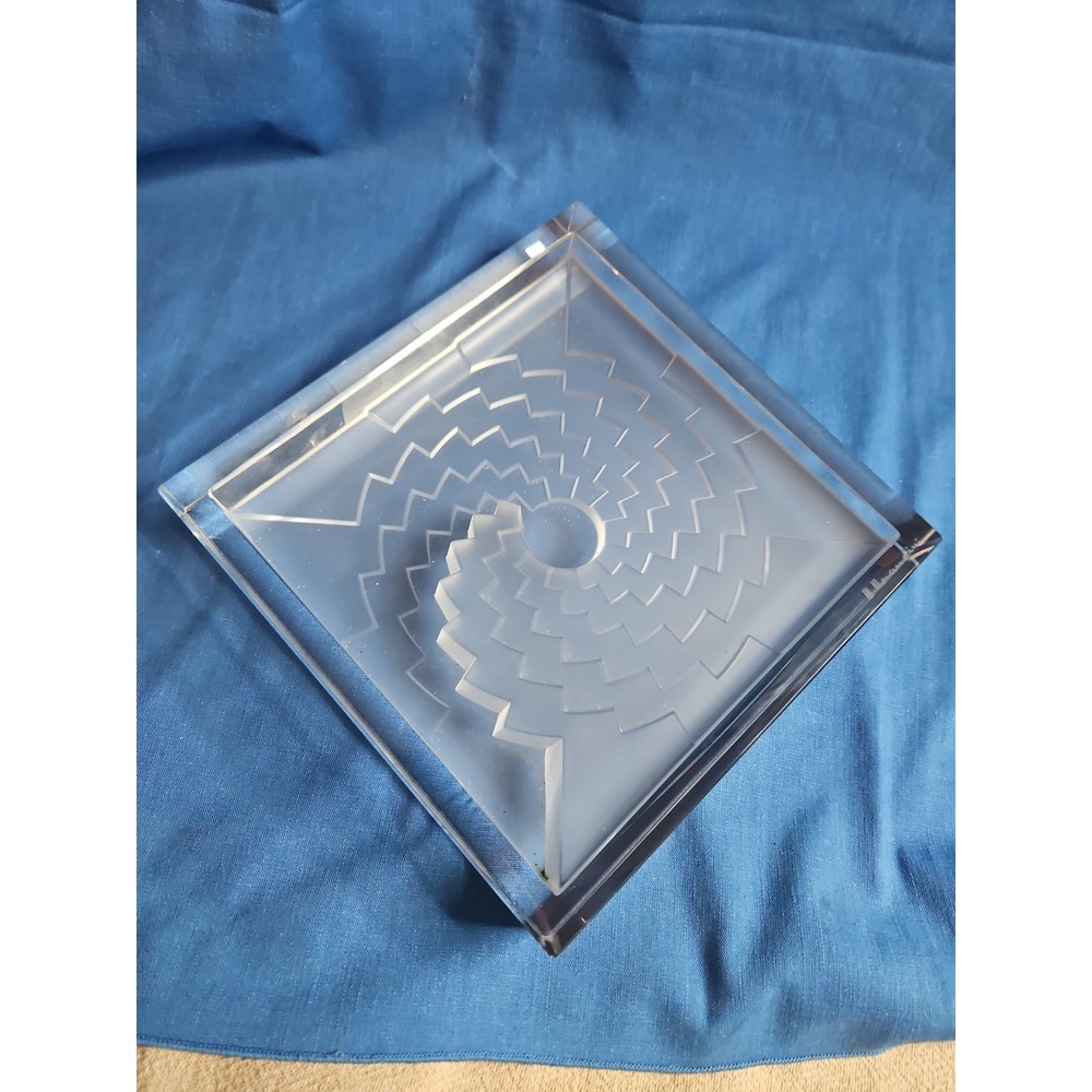 Marcello Morandini Foro Geometrica Glass Sculpture Rosenthal 9" Signed Vintage